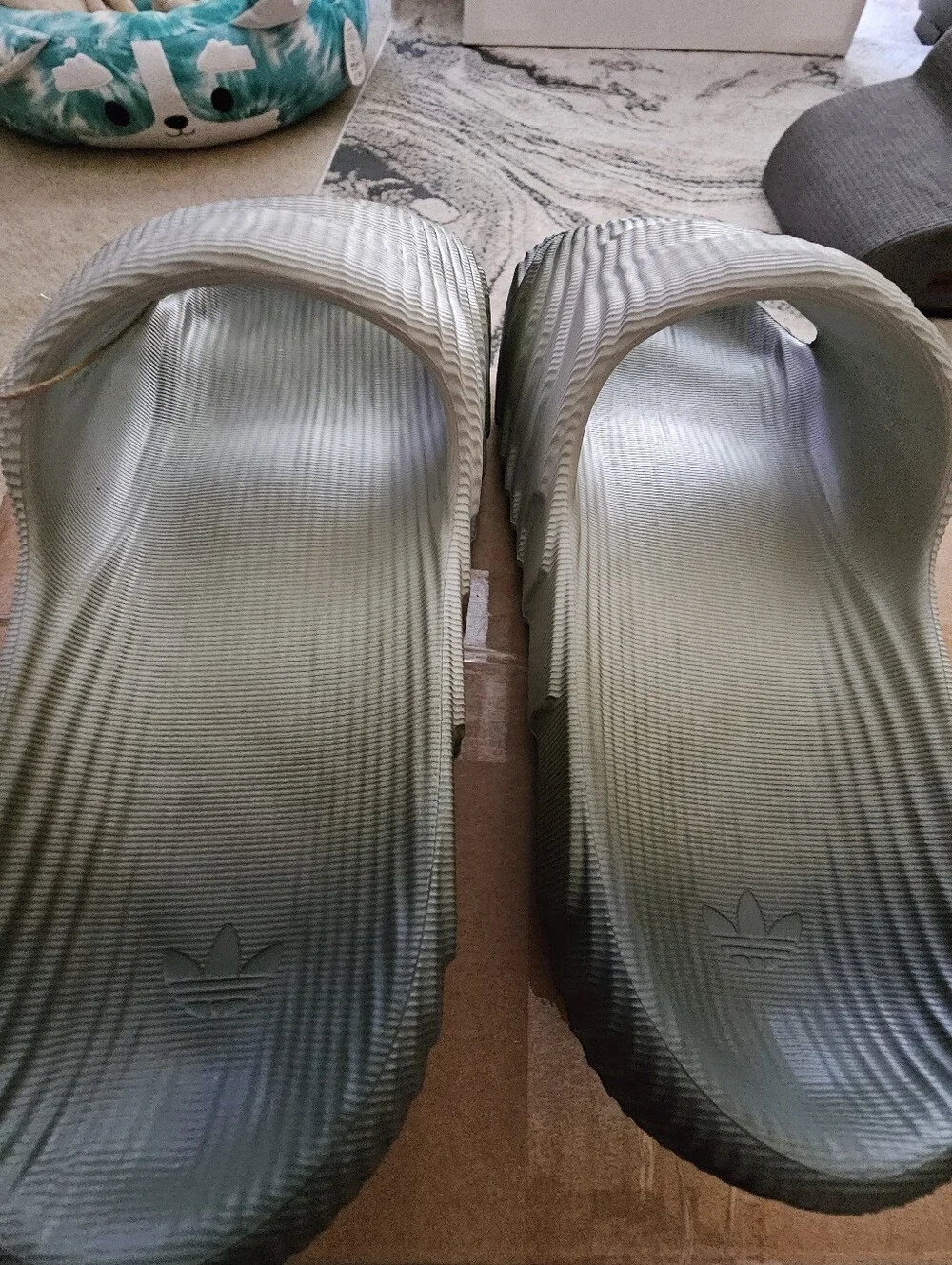 Size 6 Adidas ORIGINALS Adilette 22 Green Slides IG7494 Wonder Silver Green Mens